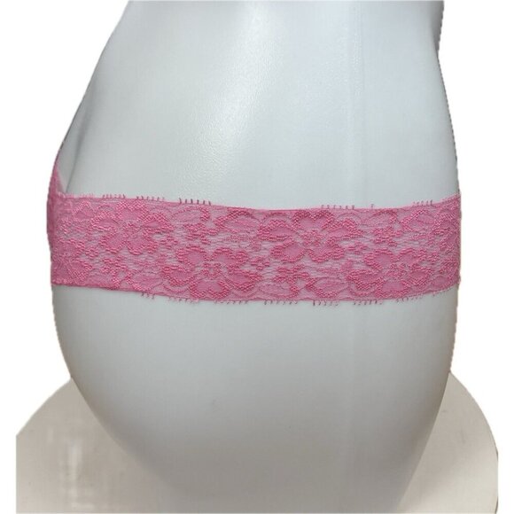 Honeydew Intimates M/L Pink-Black Heart Lace Waist Bow Thong Panties-Set of 2 - Picture 4 of 10